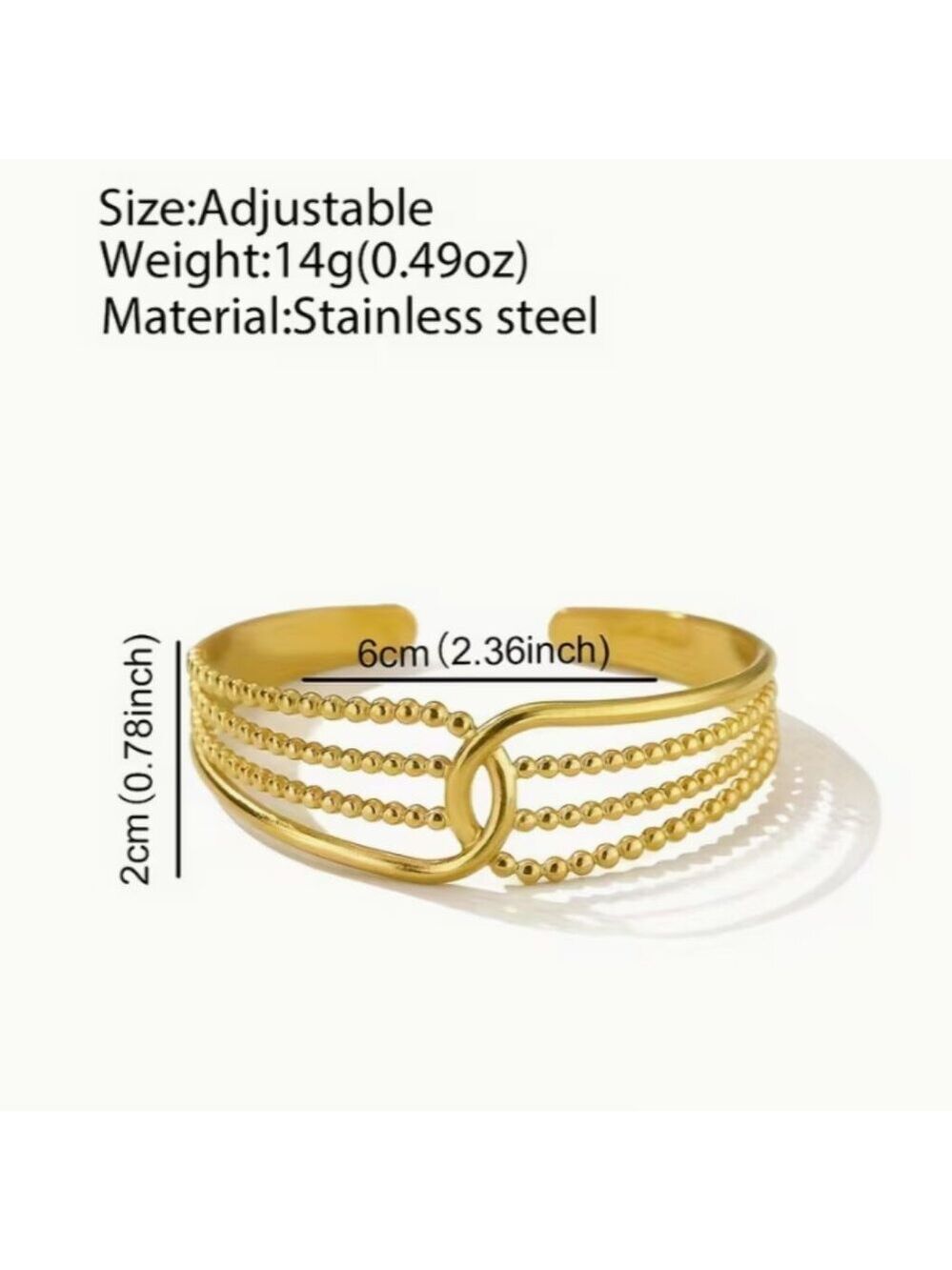 Middle Eastern And Latin Luxurious & Stylish Open Bangles Stainless Gold Plated - Picture 5 of 6